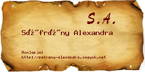 Sáfrány Alexandra névjegykártya